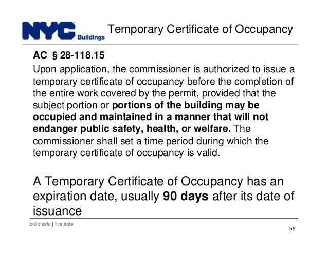 What is a Certificate of Occupancy (C of O) in NYC?